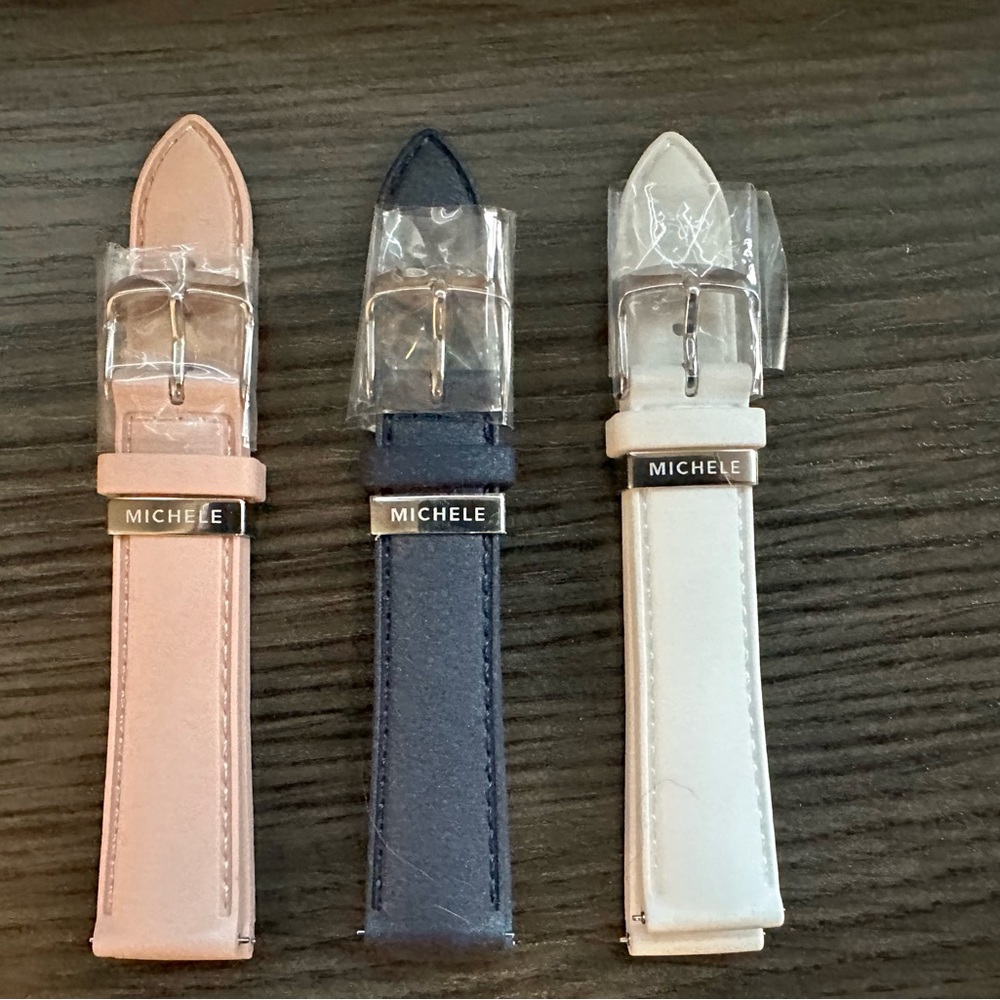 Set of 3 Michele 18mm silicone watch bands